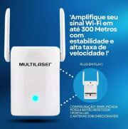 ROTEADOR REPETIDOR MULTILASER UNIVERSAL WIFI 300 MBPS RE059
